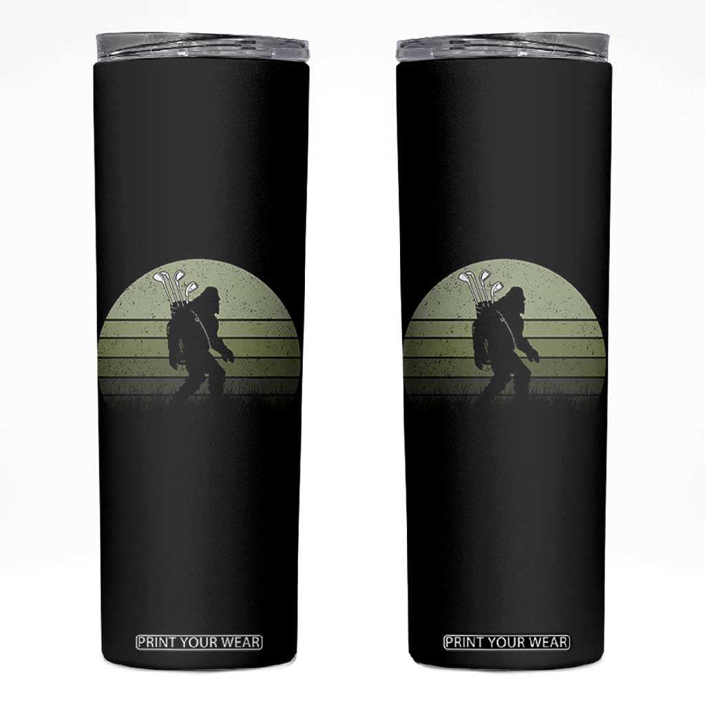 Bigfoot Golfer Skinny Tumbler Funny Sasquatch Golfing Golf Balls TS10 Black Print Your Wear