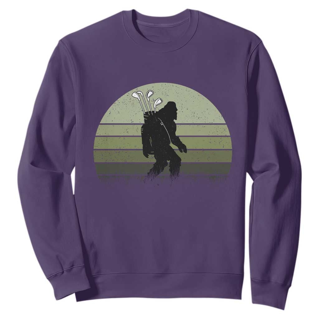 Bigfoot Golfer Sweatshirt Funny Sasquatch Golfing Golf Balls TS10 Purple Print Your Wear