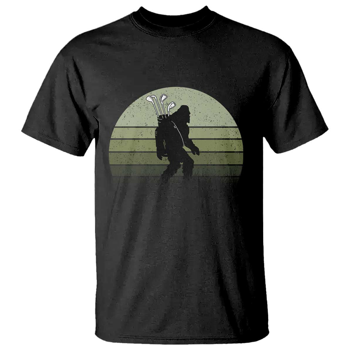 Bigfoot Golfer T Shirt Funny Sasquatch Golfing Golf Balls TS10 Black Print Your Wear