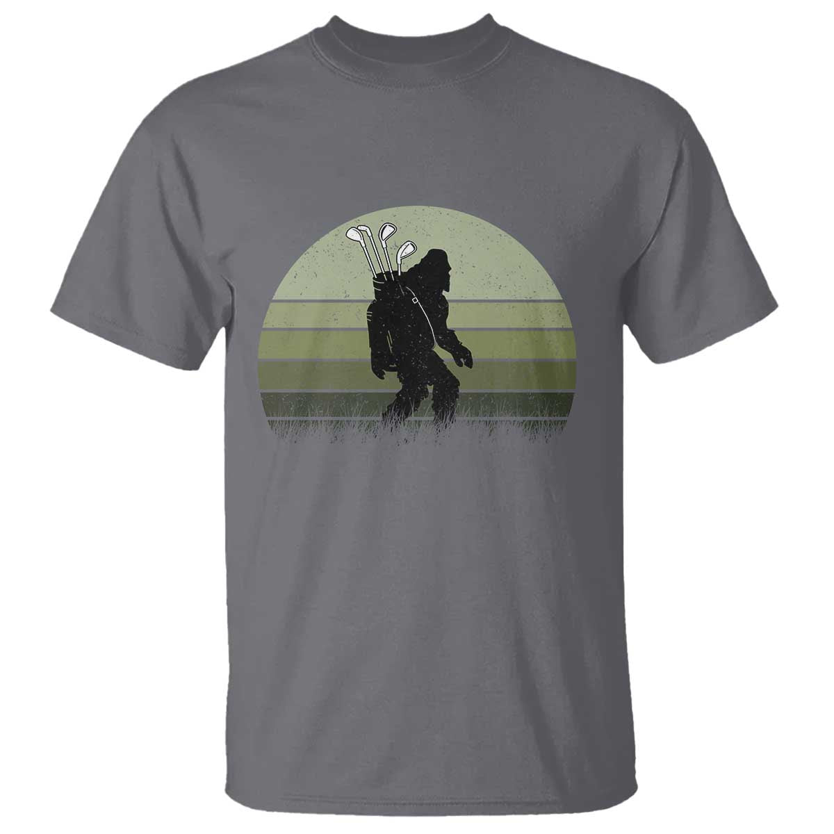 Bigfoot Golfer T Shirt Funny Sasquatch Golfing Golf Balls TS10 Charcoal Print Your Wear