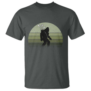 Bigfoot Golfer T Shirt Funny Sasquatch Golfing Golf Balls TS10 Dark Heather Print Your Wear