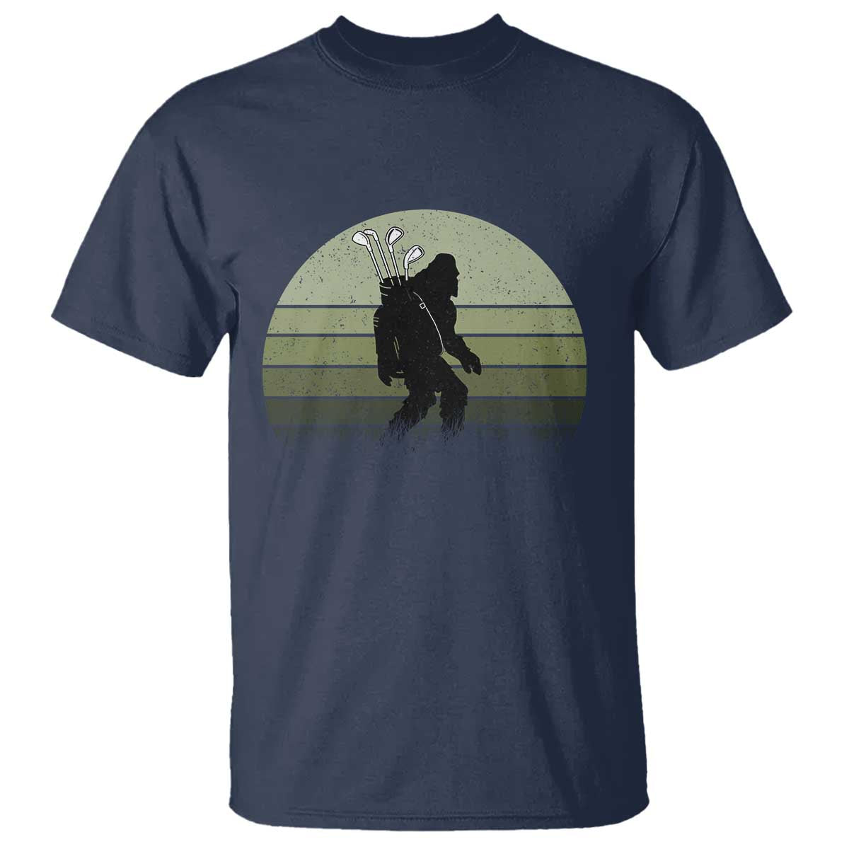 Bigfoot Golfer T Shirt Funny Sasquatch Golfing Golf Balls TS10 Navy Print Your Wear