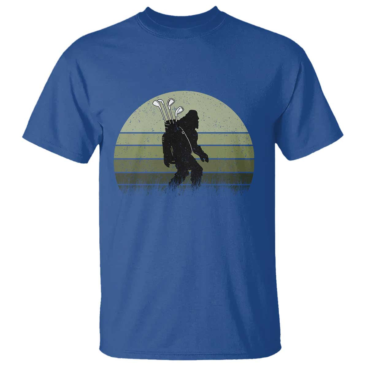 Bigfoot Golfer T Shirt Funny Sasquatch Golfing Golf Balls TS10 Royal Blue Print Your Wear