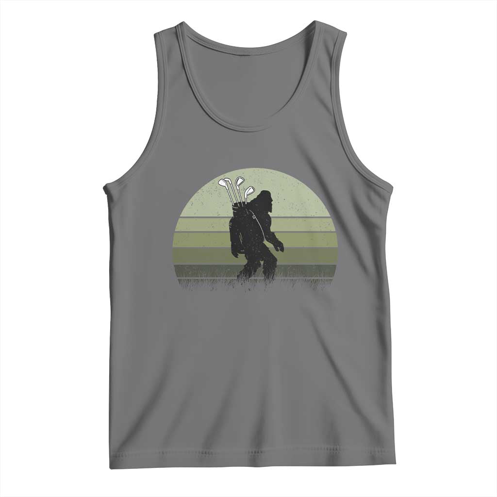 Bigfoot Golfer Tank Top Funny Sasquatch Golfing Golf Balls - Print Your Wear