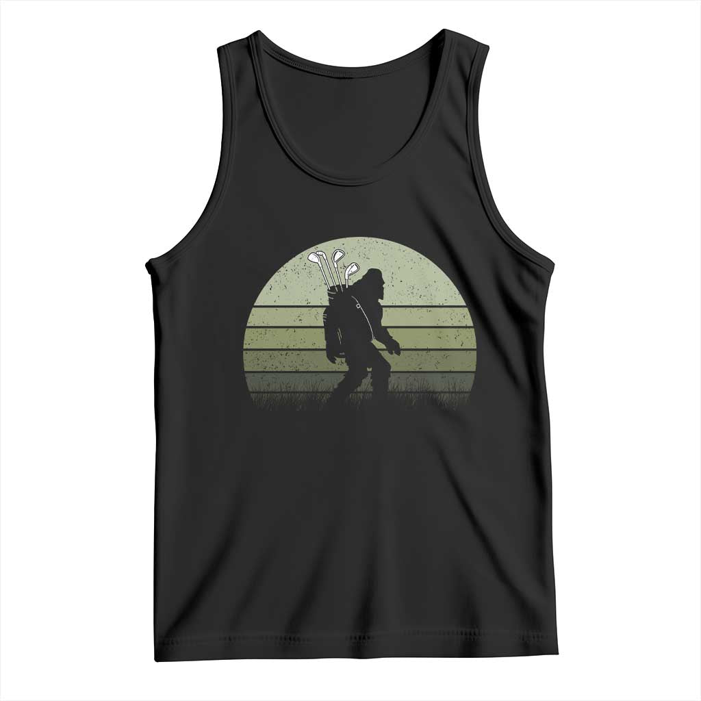 Bigfoot Golfer Tank Top Funny Sasquatch Golfing Golf Balls TS10 Black Print Your Wear