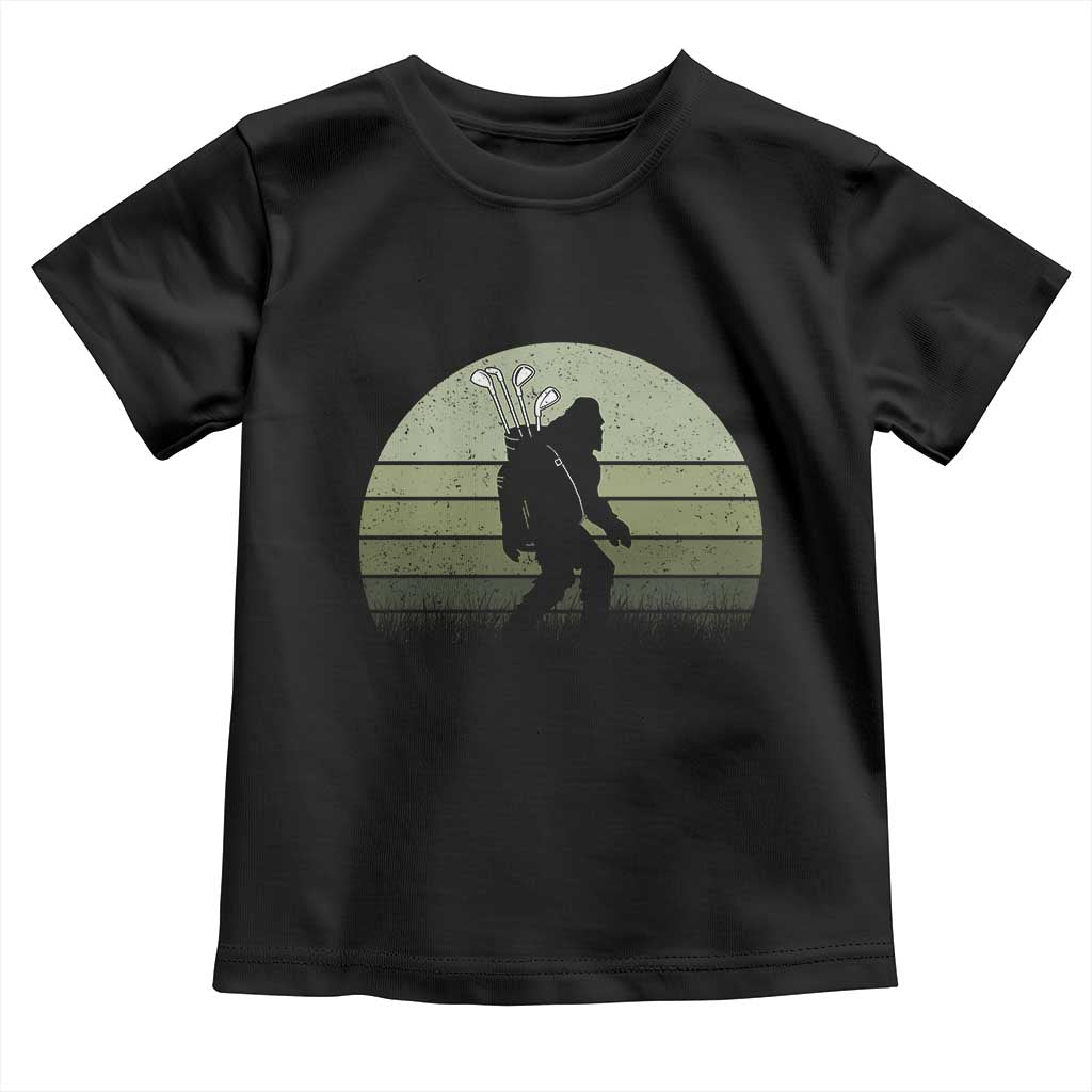 Bigfoot Golfer Toddler T Shirt Funny Sasquatch Golfing Golf Balls TS10 Black Print Your Wear