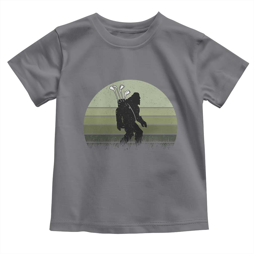 Bigfoot Golfer Toddler T Shirt Funny Sasquatch Golfing Golf Balls TS10 Charcoal Print Your Wear
