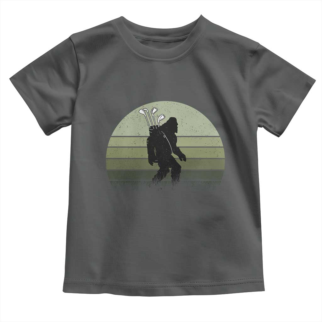 Bigfoot Golfer Toddler T Shirt Funny Sasquatch Golfing Golf Balls TS10 Dark Heather Print Your Wear