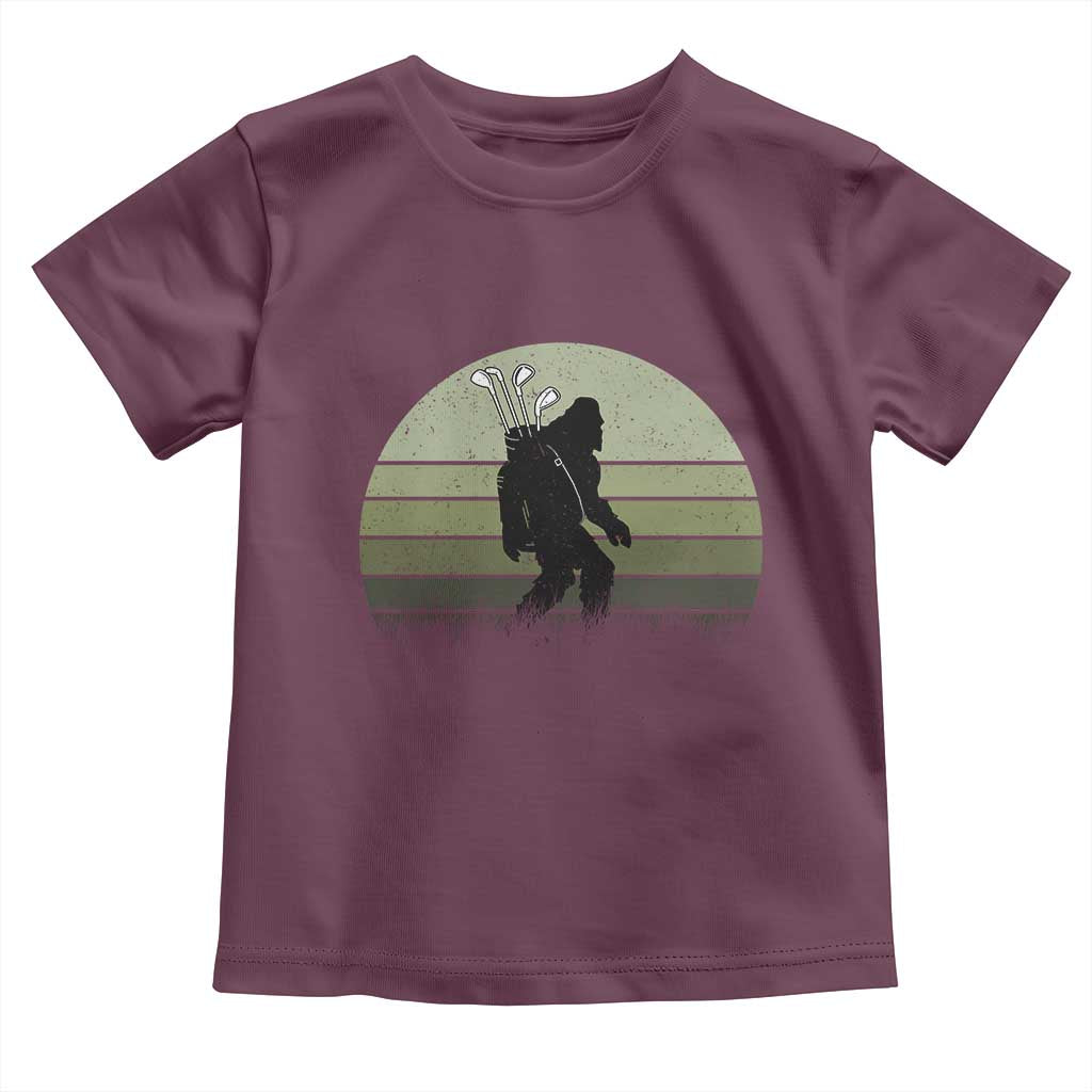 Bigfoot Golfer Toddler T Shirt Funny Sasquatch Golfing Golf Balls TS10 Maroon Print Your Wear