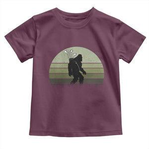 Bigfoot Golfer Toddler T Shirt Funny Sasquatch Golfing Golf Balls TS10 Maroon Print Your Wear