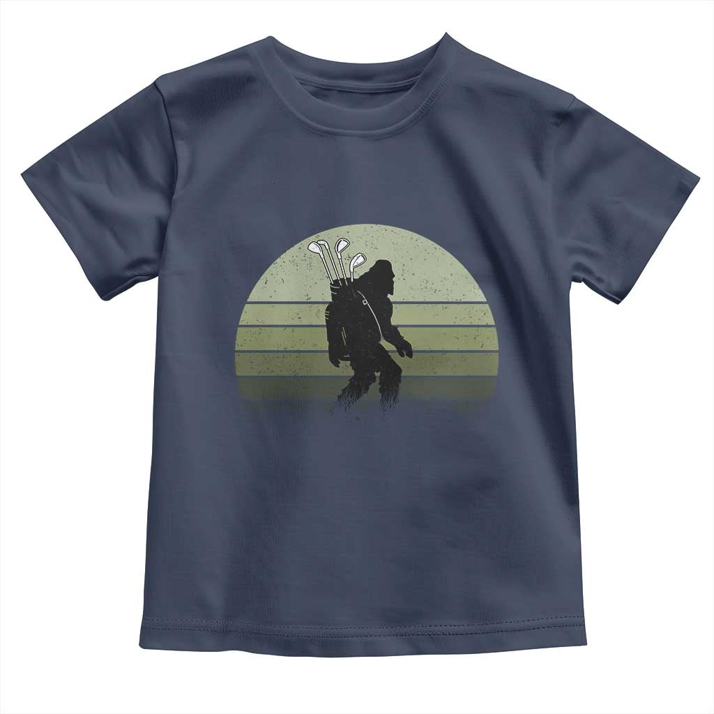 Bigfoot Golfer Toddler T Shirt Funny Sasquatch Golfing Golf Balls TS10 Navy Print Your Wear