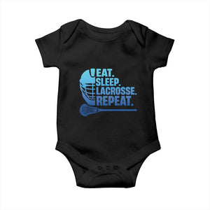 Eat Sleep Lacrosse Repeat Baby Onesie Funny Lax Lover Player TS10 Black Print Your Wear