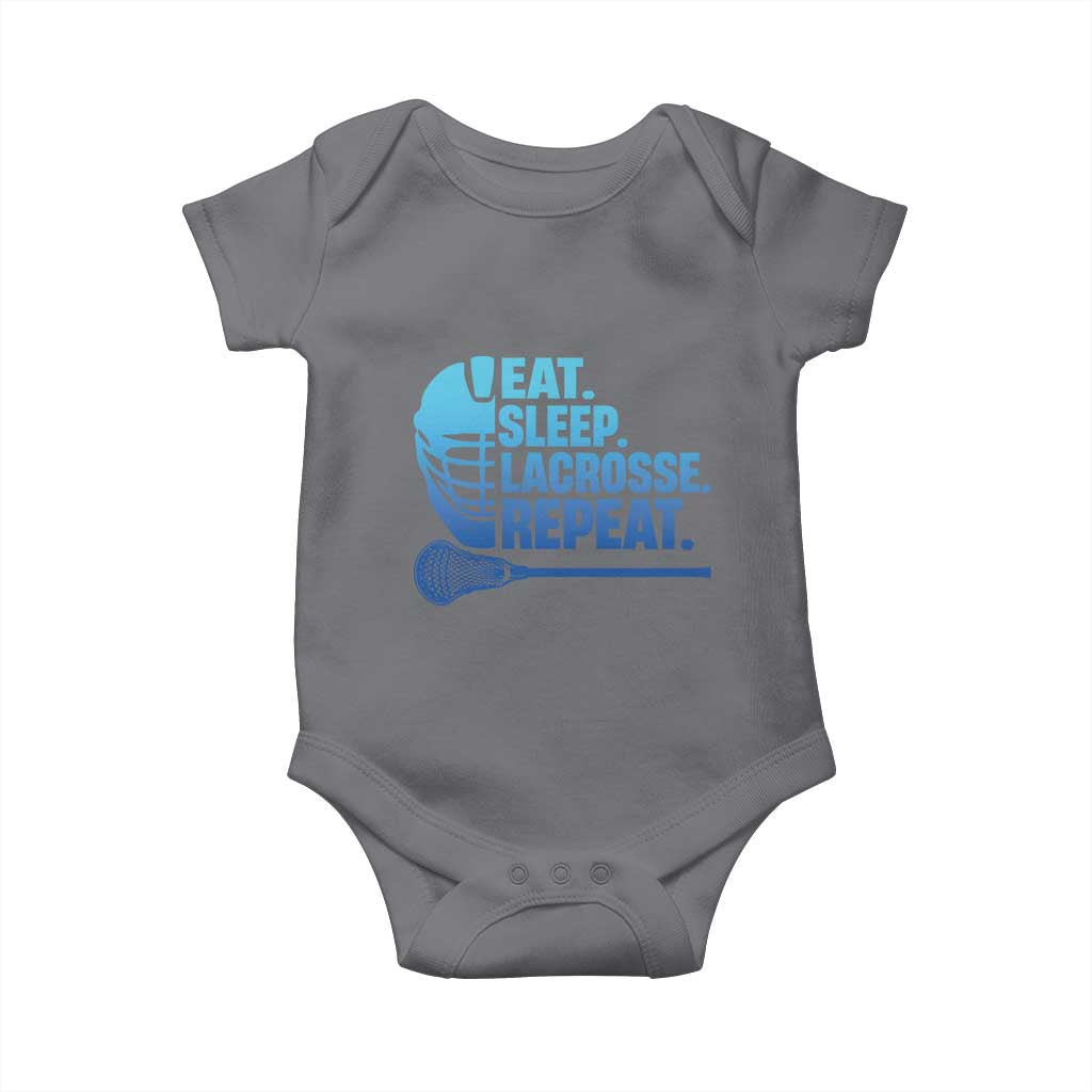 Eat Sleep Lacrosse Repeat Baby Onesie Funny Lax Lover Player TS10 Charcoal Print Your Wear