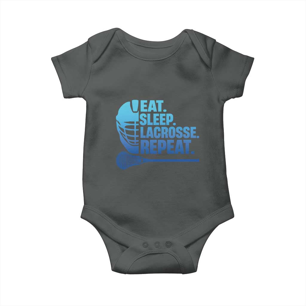 Eat Sleep Lacrosse Repeat Baby Onesie Funny Lax Lover Player TS10 Dark Heather Print Your Wear