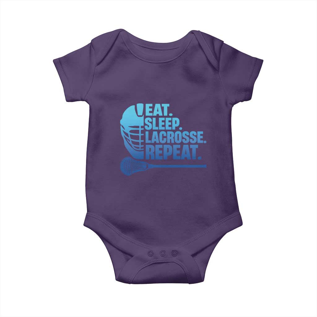 Eat Sleep Lacrosse Repeat Baby Onesie Funny Lax Lover Player TS10 Purple Print Your Wear
