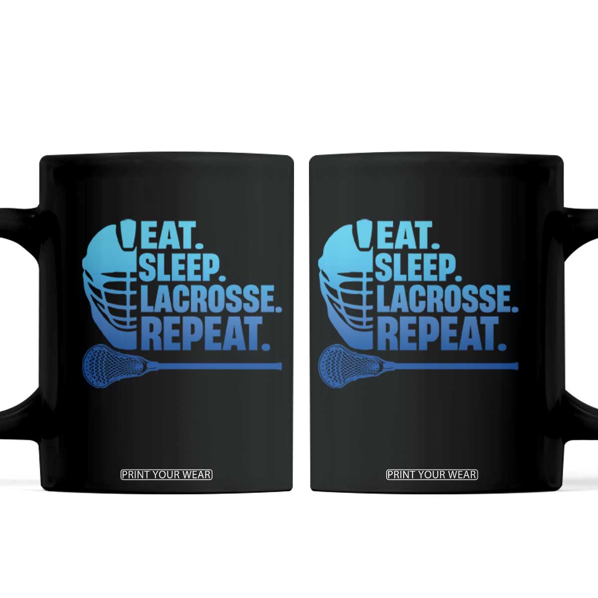 Eat Sleep Lacrosse Repeat Coffee Mug Funny Lax Lover Player TS10 Black Print Your Wear