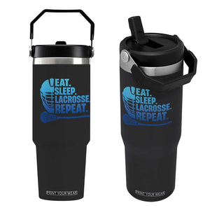 Eat Sleep Lacrosse Repeat Flip Straw Tumbler Funny Lax Lover Player TS10 One Size: 30 oz Black Print Your Wear