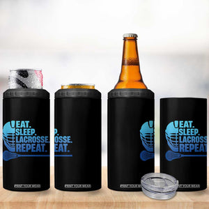 Eat Sleep Lacrosse Repeat 4 in 1 Can Cooler Tumbler Funny Lax Lover Player TS10 Print Your Wear