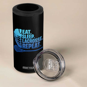 Eat Sleep Lacrosse Repeat 4 in 1 Can Cooler Tumbler Funny Lax Lover Player TS10 Print Your Wear