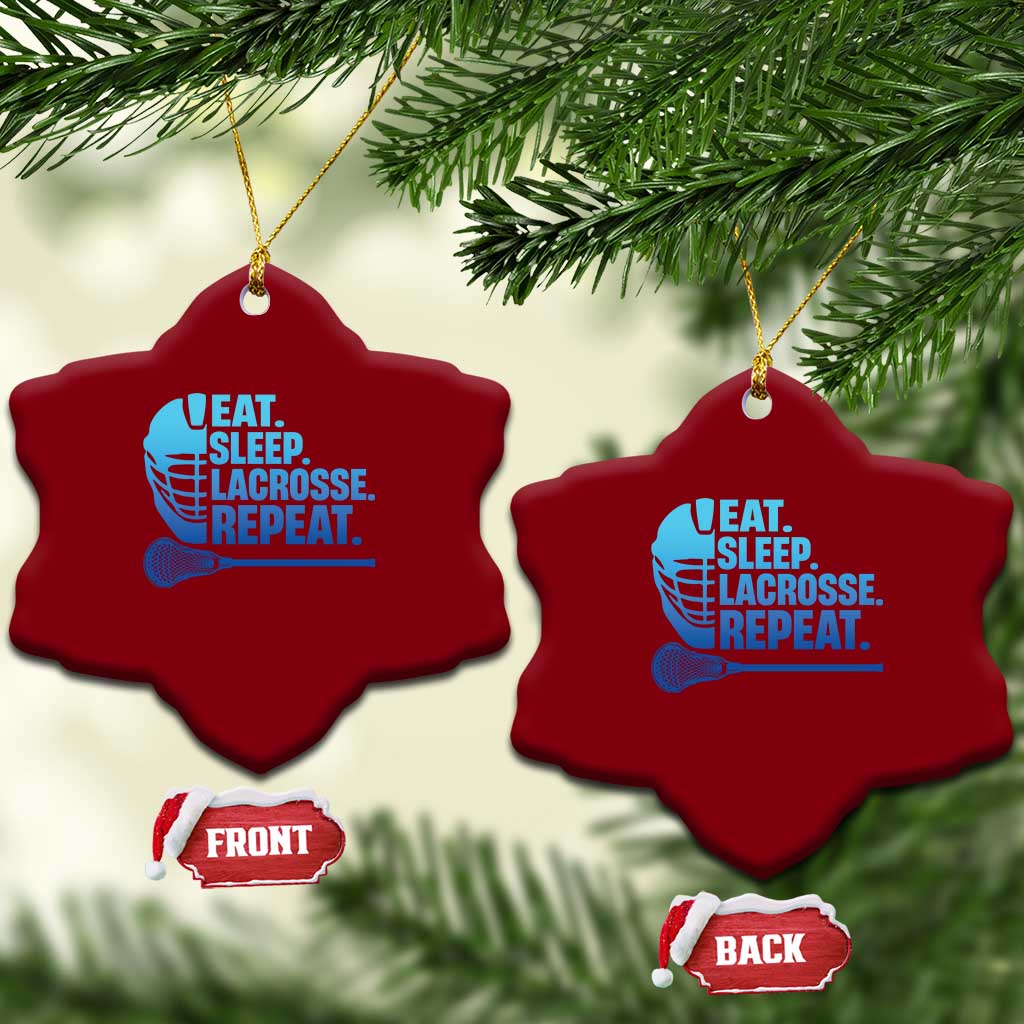 Eat Sleep Lacrosse Repeat Ceramic Ornament Funny Lax Lover Player TS10 Print Your Wear