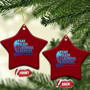 Eat Sleep Lacrosse Repeat Ceramic Ornament Funny Lax Lover Player TS10 Print Your Wear