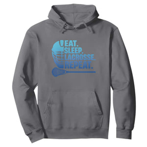 Eat Sleep Lacrosse Repeat Hoodie Funny Lax Lover Player TS10 Charcoal Print Your Wear