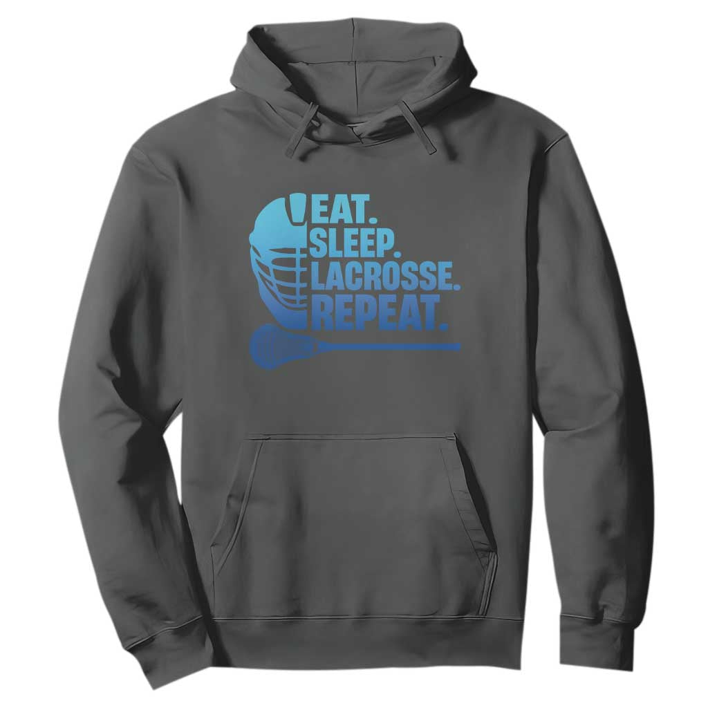 Eat Sleep Lacrosse Repeat Hoodie Funny Lax Lover Player TS10 Dark Heather Print Your Wear