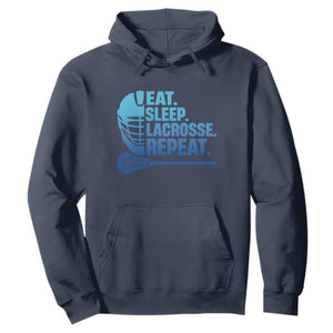 Eat Sleep Lacrosse Repeat Hoodie Funny Lax Lover Player TS10 Navy Print Your Wear