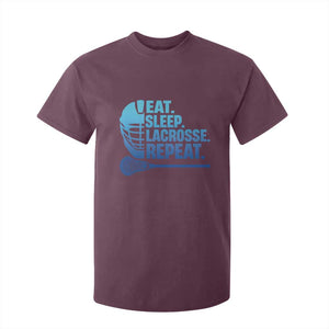Eat Sleep Lacrosse Repeat T Shirt For Kid Funny Lax Lover Player TS10 Maroon Print Your Wear
