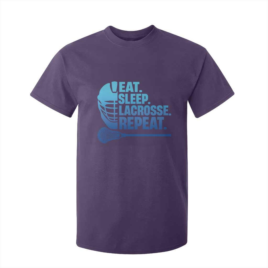 Eat Sleep Lacrosse Repeat T Shirt For Kid Funny Lax Lover Player TS10 Purple Print Your Wear