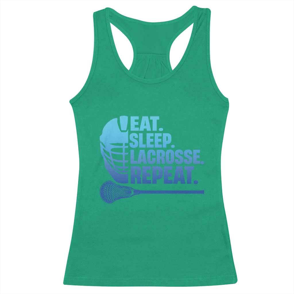 Eat Sleep Lacrosse Repeat Racerback Tank Top Funny Lax Lover Player TS10 Irish Green Print Your Wear