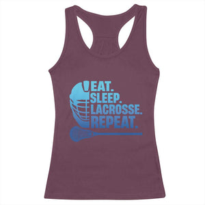 Eat Sleep Lacrosse Repeat Racerback Tank Top Funny Lax Lover Player TS10 Maroon Print Your Wear