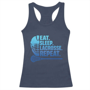 Eat Sleep Lacrosse Repeat Racerback Tank Top Funny Lax Lover Player TS10 Navy Print Your Wear