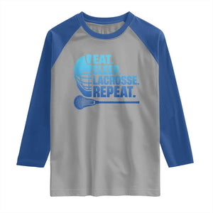 Eat Sleep Lacrosse Repeat Raglan Shirt Funny Lax Lover Player TS10 Sport Gray Royal Print Your Wear