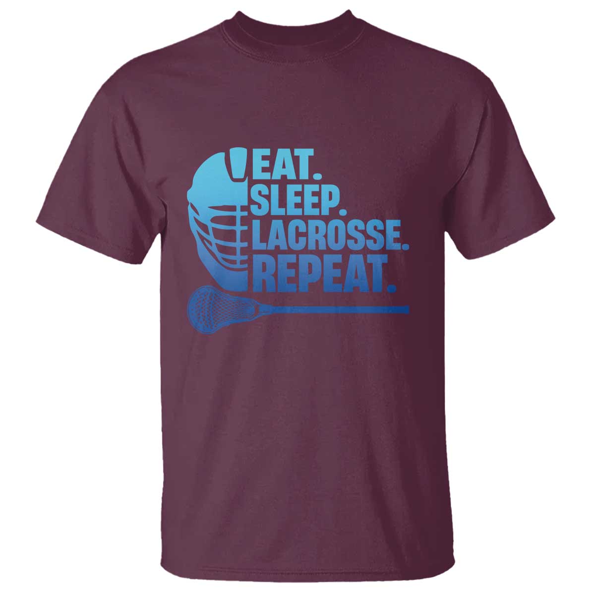Eat Sleep Lacrosse Repeat T Shirt Funny Lax Lover Player TS10 Maroon Print Your Wear