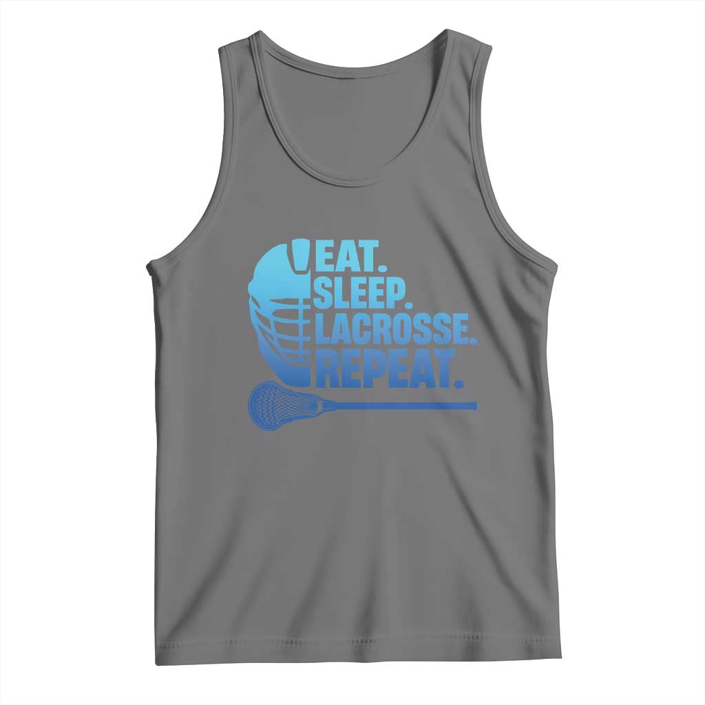 Eat Sleep Lacrosse Repeat Tank Top Funny Lax Lover Player TS10 Black Heather Print Your Wear