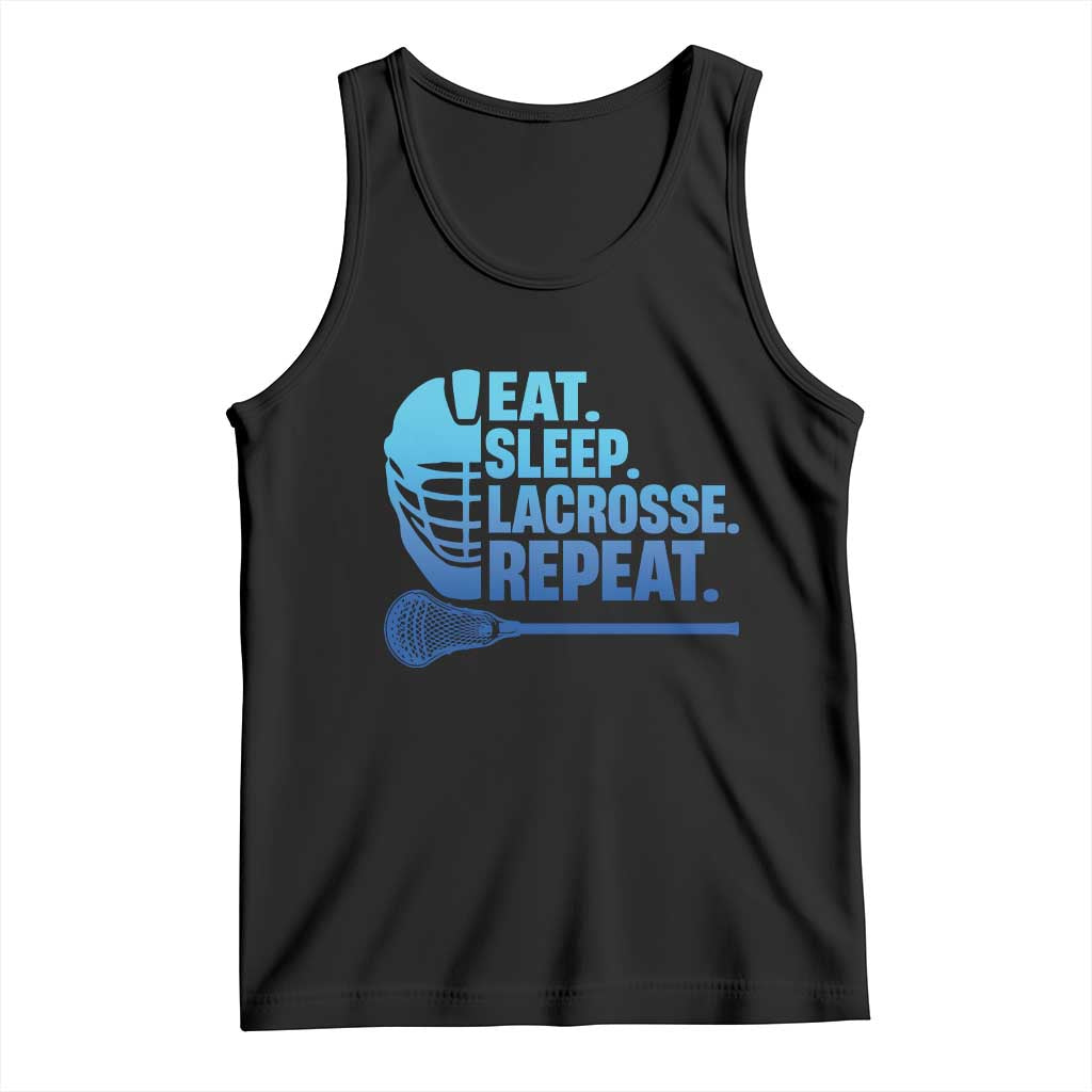 Eat Sleep Lacrosse Repeat Tank Top Funny Lax Lover Player - Print Your Wear