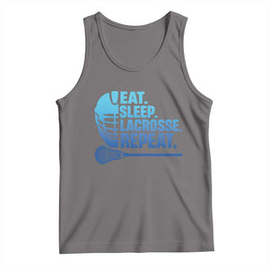 Eat Sleep Lacrosse Repeat Tank Top Funny Lax Lover Player TS10 Deep Heather Print Your Wear