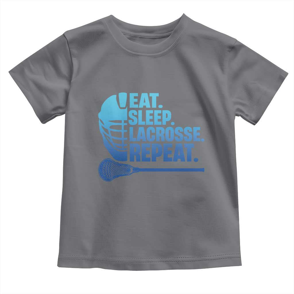 Eat Sleep Lacrosse Repeat Toddler T Shirt Funny Lax Lover Player TS10 Charcoal Print Your Wear