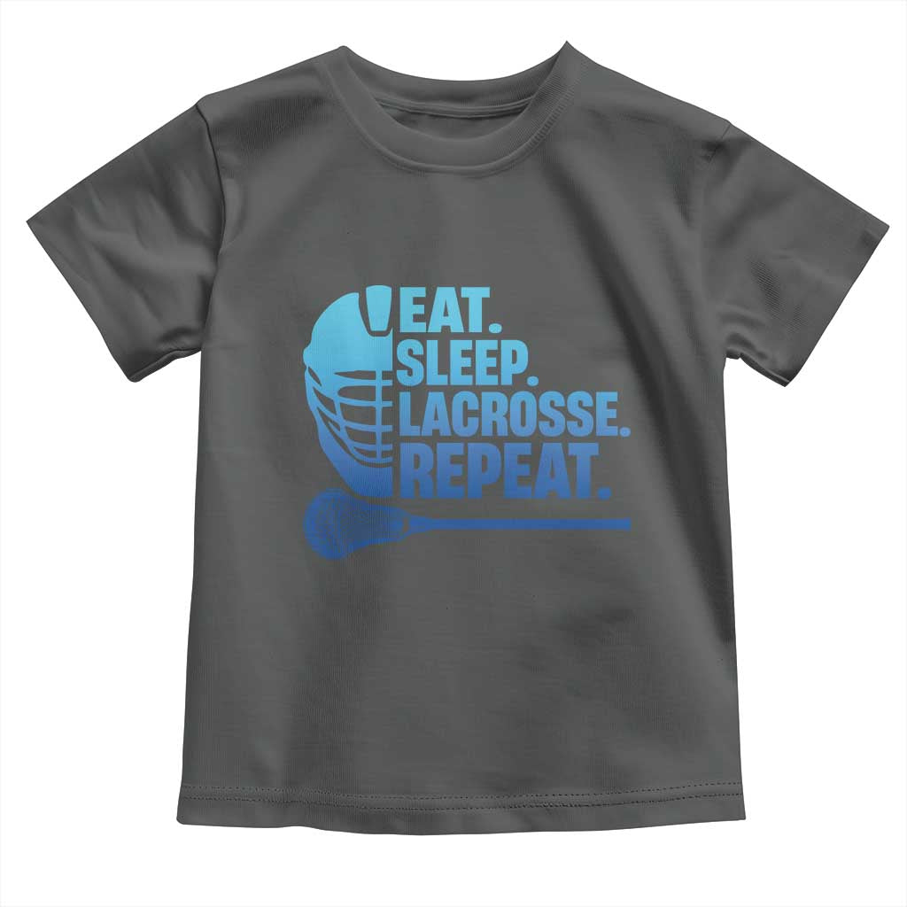 Eat Sleep Lacrosse Repeat Toddler T Shirt Funny Lax Lover Player TS10 Dark Heather Print Your Wear