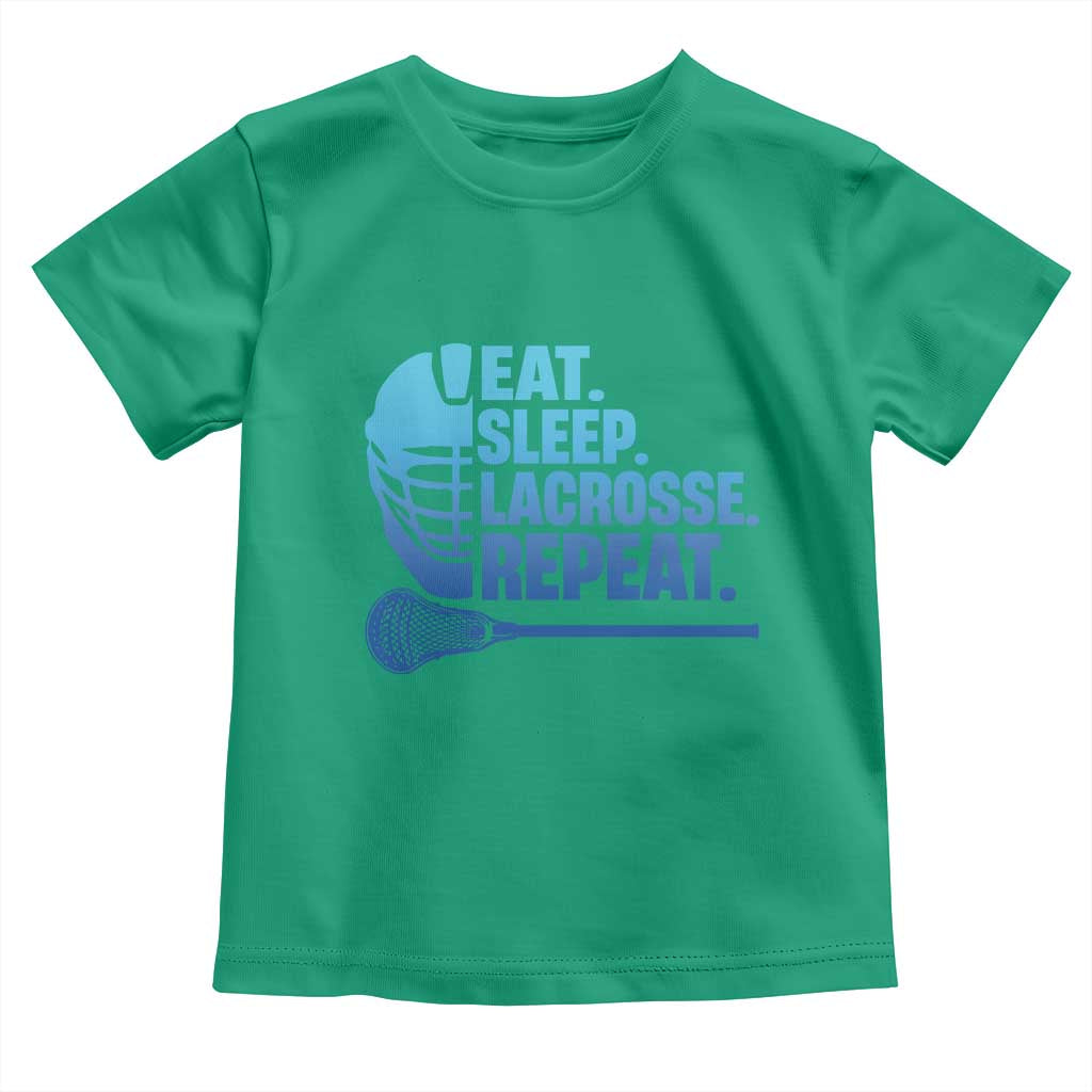 Eat Sleep Lacrosse Repeat Toddler T Shirt Funny Lax Lover Player TS10 Irish Green Print Your Wear