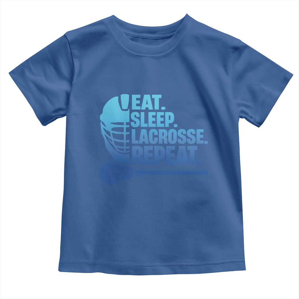 Eat Sleep Lacrosse Repeat Toddler T Shirt Funny Lax Lover Player TS10 Royal Blue Print Your Wear