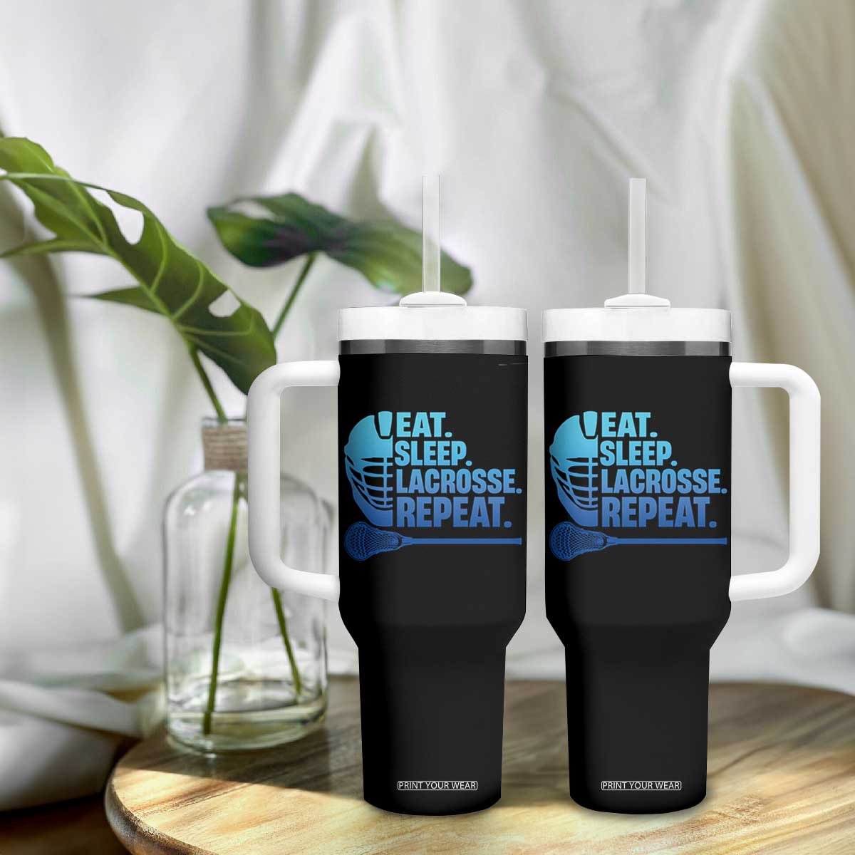 Eat Sleep Lacrosse Repeat Tumbler With Handle Funny Lax Lover Player TS10 Print Your Wear