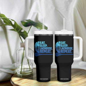 Eat Sleep Lacrosse Repeat Tumbler With Handle Funny Lax Lover Player TS10 Print Your Wear