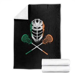 Ireland Lacrosse Throw Blanket Irish Flag Ireland TS10 Black Print Your Wear