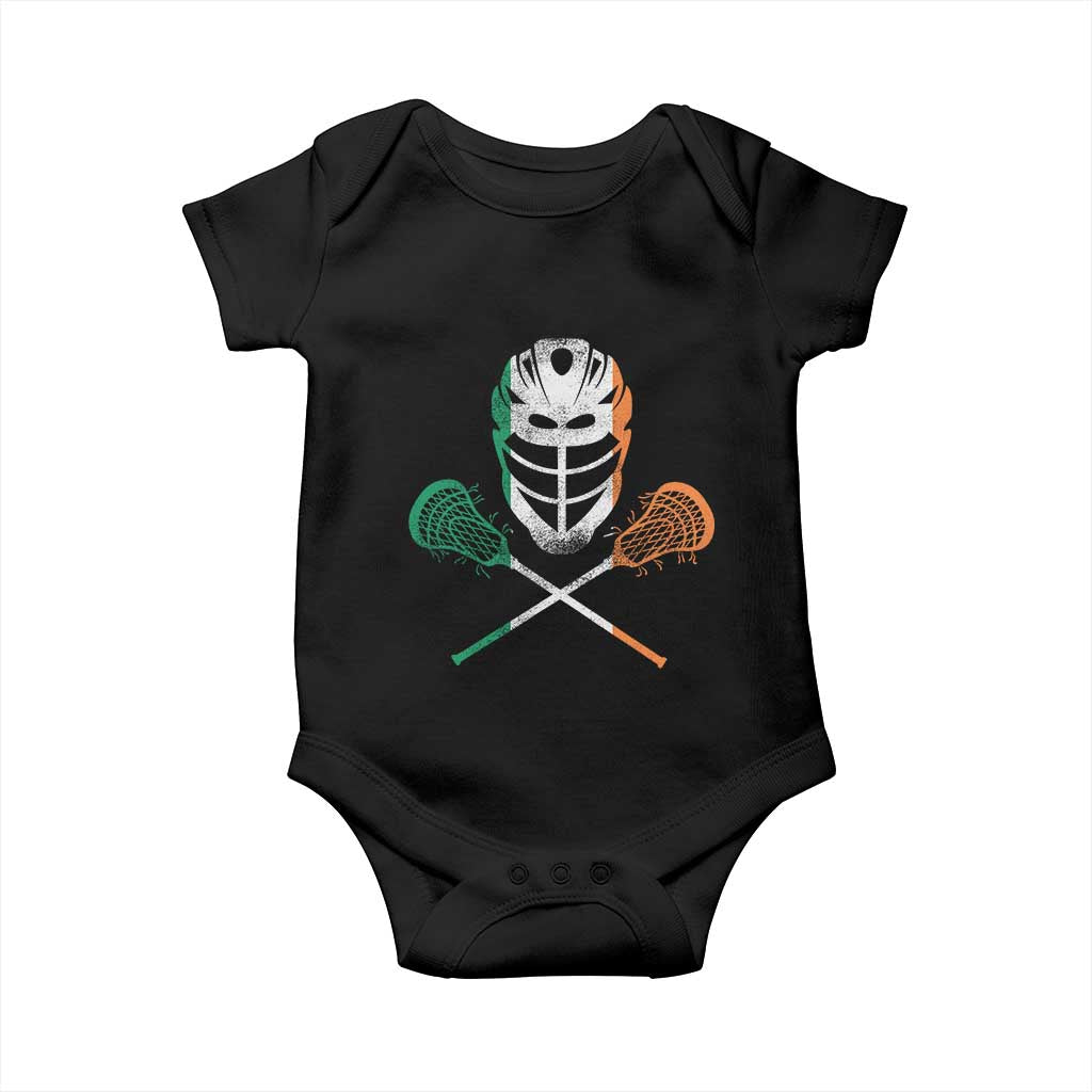 Ireland Lacrosse Baby Onesie Irish Flag Ireland TS10 Black Print Your Wear