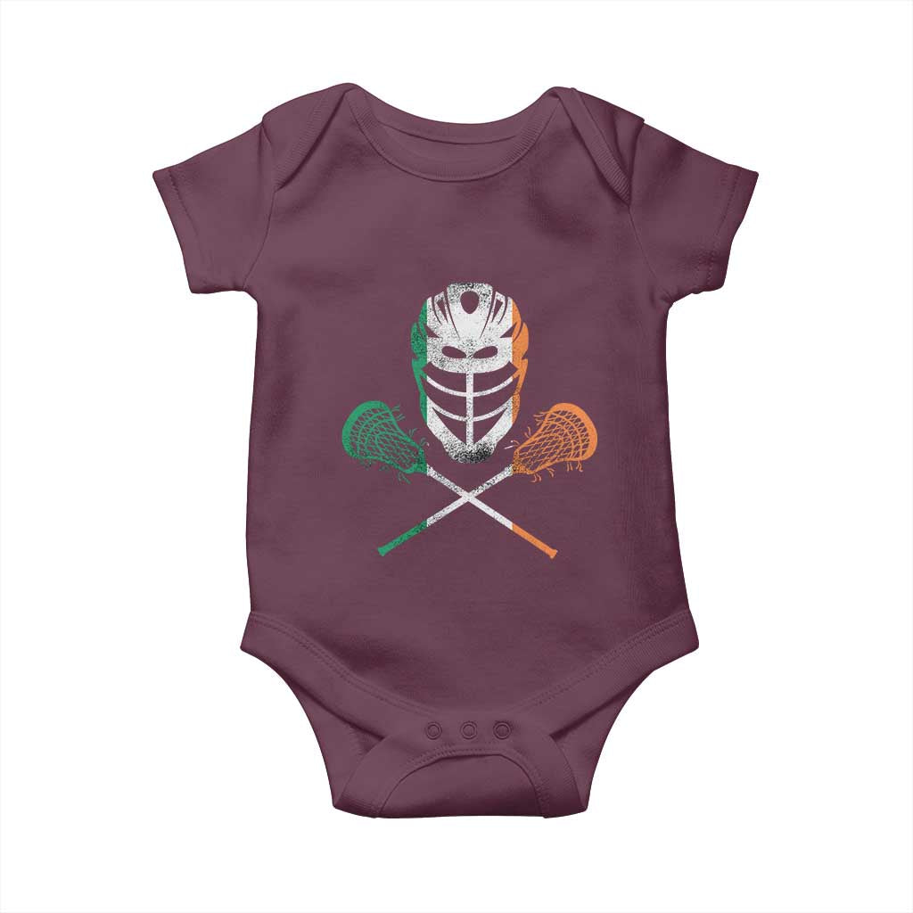 Ireland Lacrosse Baby Onesie Irish Flag Ireland TS10 Maroon Print Your Wear