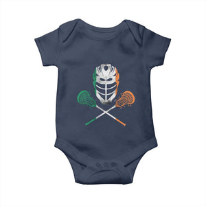 Ireland Lacrosse Baby Onesie Irish Flag Ireland TS10 Navy Print Your Wear