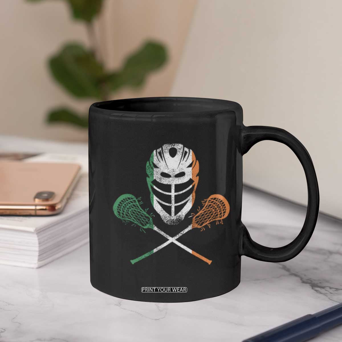 Ireland Lacrosse Coffee Mug Irish Flag Ireland TS10 Print Your Wear