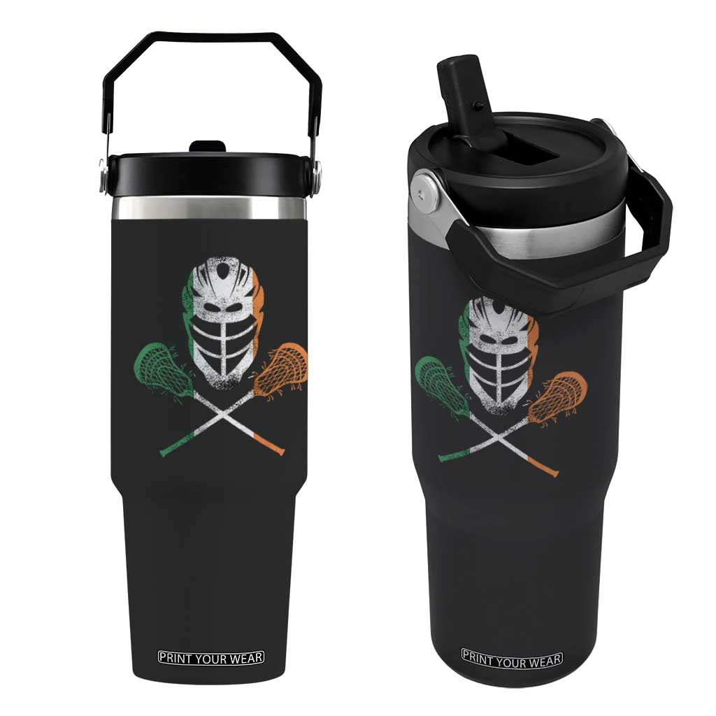 Ireland Lacrosse Flip Straw Tumbler Irish Flag Ireland TS10 One Size: 30 oz Black Print Your Wear
